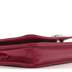 Lambskin Quilted Boy Wallet On Chain WOC Dark Fuchsia