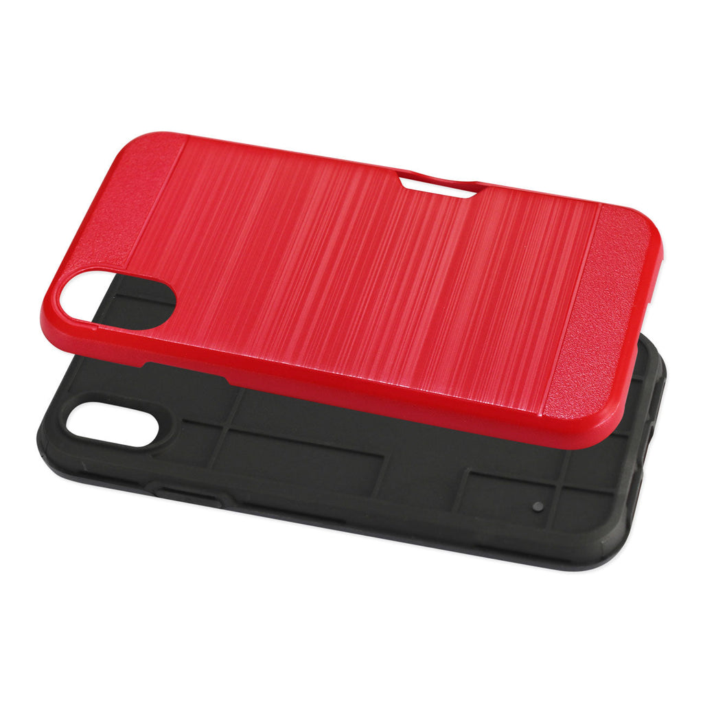 Reiko Iphone Xs Max Slim Armor Hybrid Case With Card Holder In Red