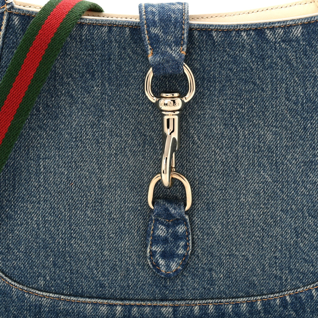 Denim Small Jackie Shoulder Bag Blue Denim