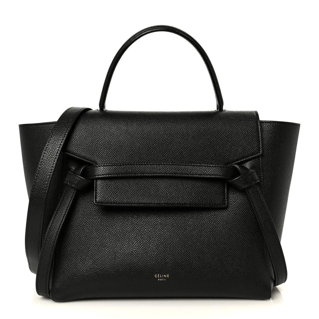 Grained Calfskin Micro Belt Bag Black