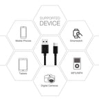 Reiko 3.3Ft Pvc Material Micro Usb 2.0 Data Cable In Black And Simple Packaging