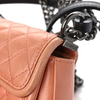 Calfskin Quilted Small Prestige Top Handle Flap Pink