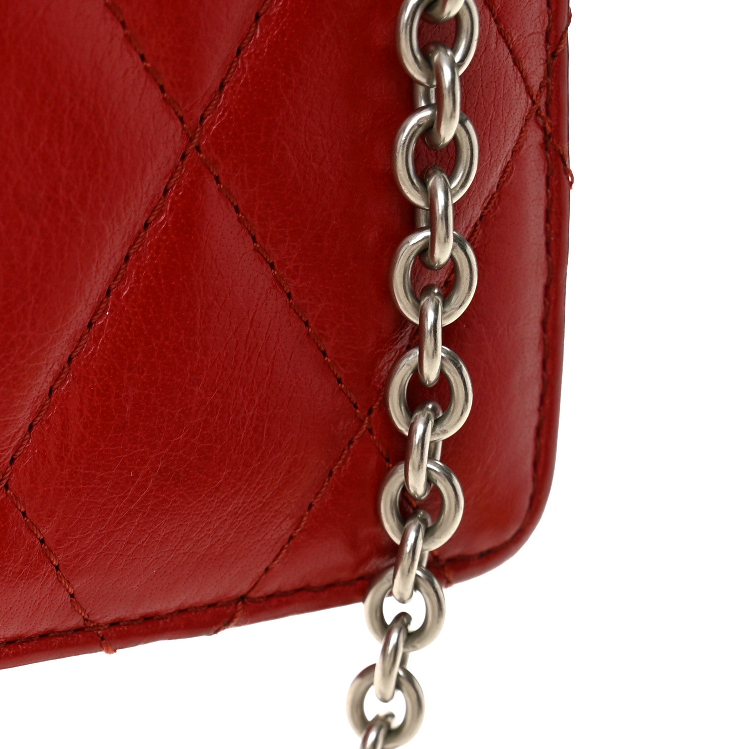 Shiny Buffalo Quilted Darley Shoulder Bag Red