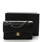 Caviar Quilted Small Double Flap Black