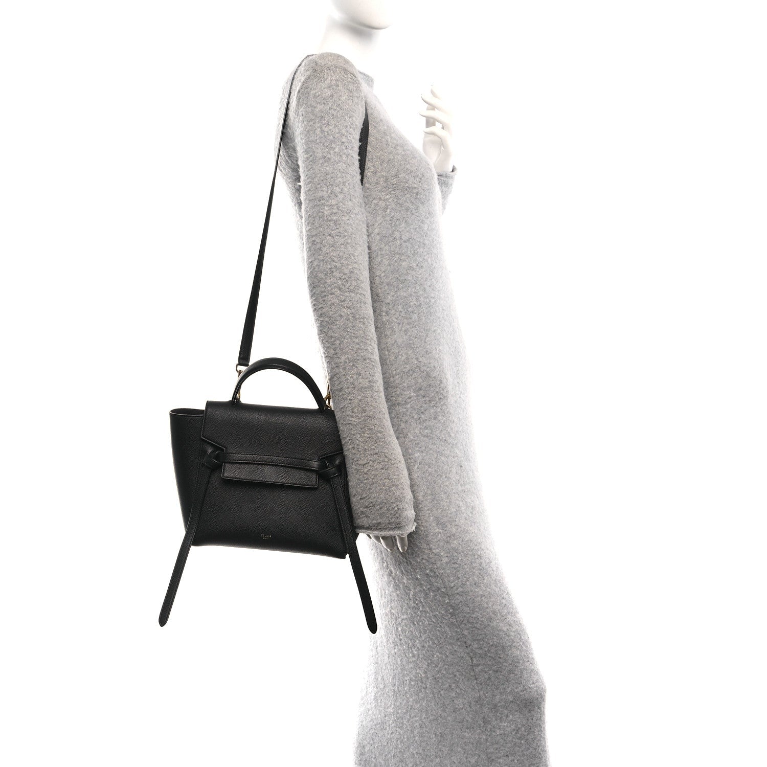 Grained Calfskin Micro Belt Bag Black