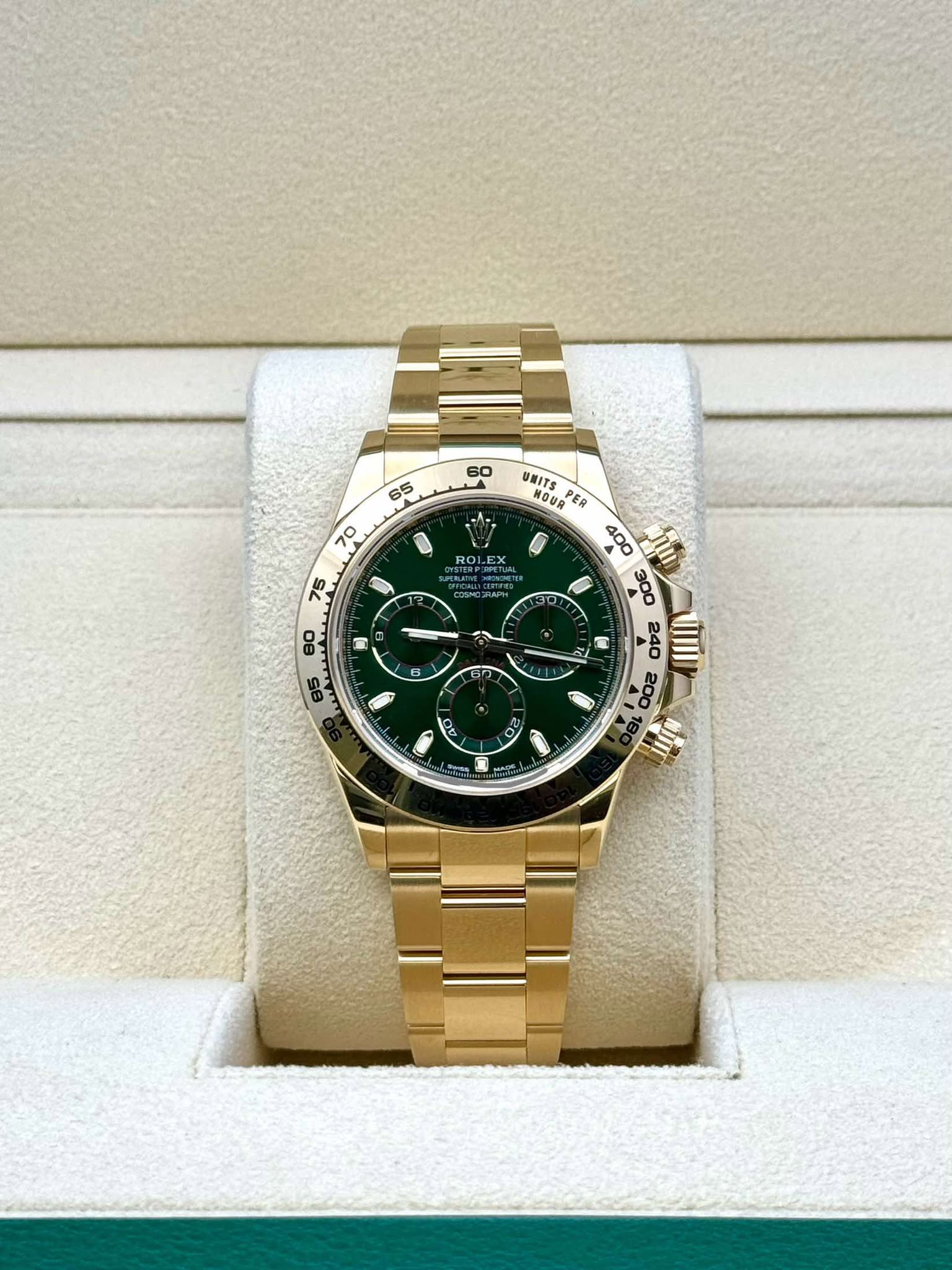 Rolex Yellow Gold  Daytona 40  - Green Stick Dial John Mayer - 116508 gri