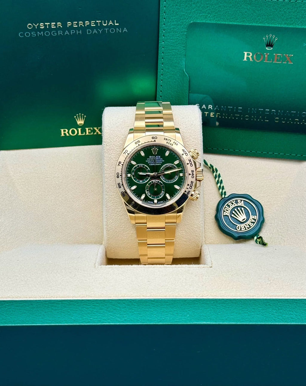 Rolex Yellow Gold  Daytona 40  - Green Stick Dial John Mayer - 116508 gri
