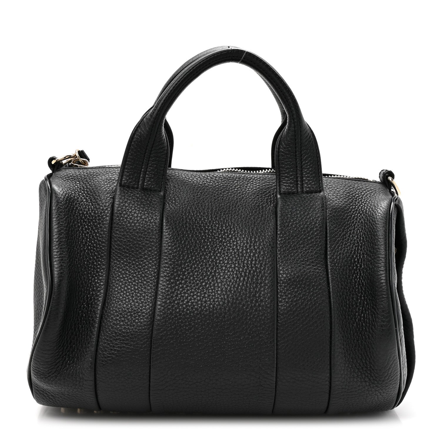 Pebbled Lambskin Rocco Black Pale Gold Hardware