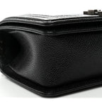 Caviar Quilted Small Boy Flap Black
