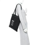 Tweed Resin Strass Large Robot Shopping Bag Black