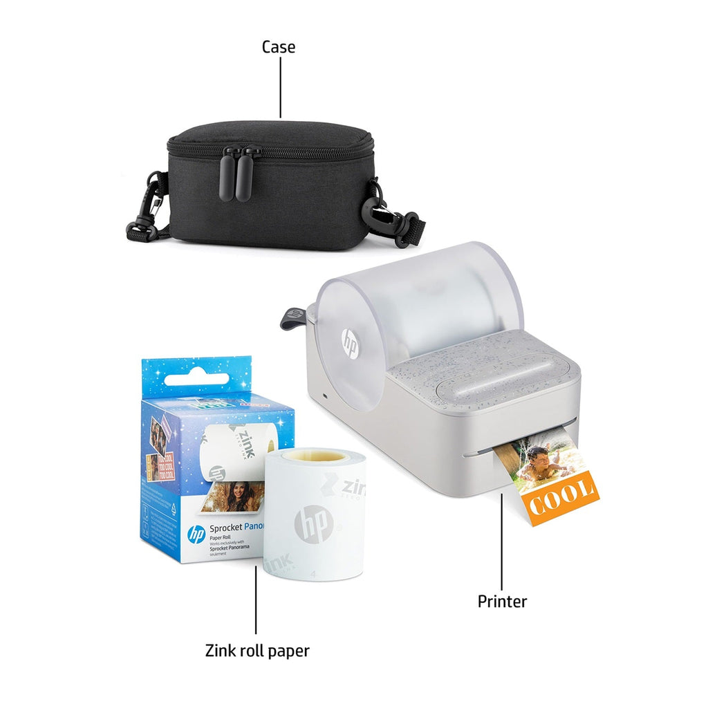 HP Sprocket Panorama Instant Label Printer & Photo Printer Starter Bundle