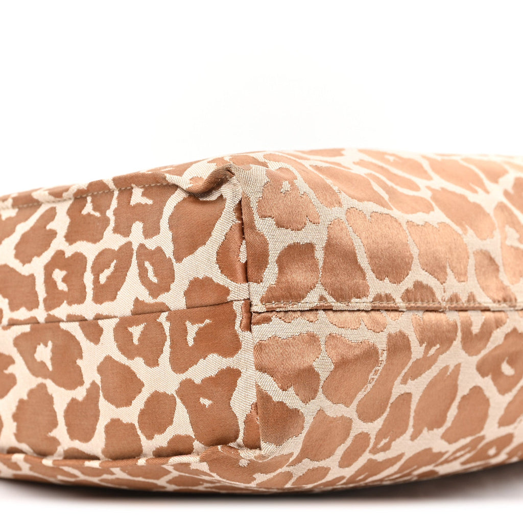 Jacquard Leopard Print Shopping Tote Brown