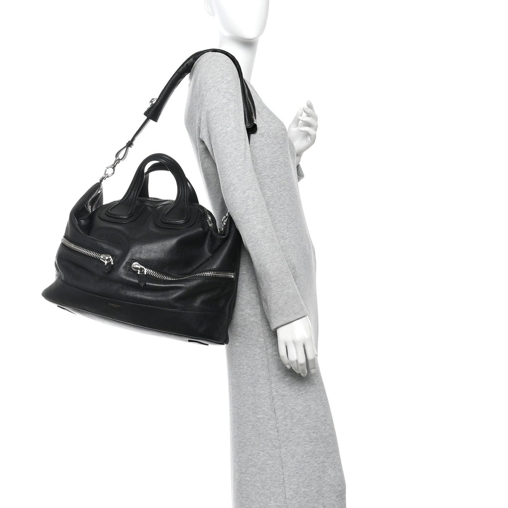 Calfskin Large Zip Nightingale  Black