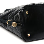 Crumpled Calfskin En Vogue Rope Hobo Bag Black