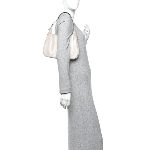 Ancora Calfskin Web Small Jackie Shoulder Bag Light Grey