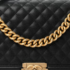 Caviar Quilted New Medium Boy Flap Black