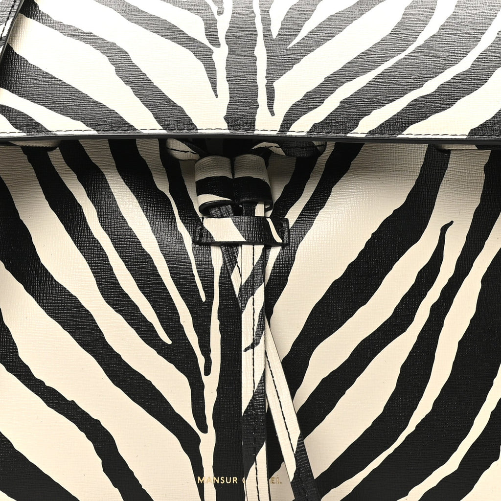 Saffiano Zebra Print Mini Lady Bag Black White