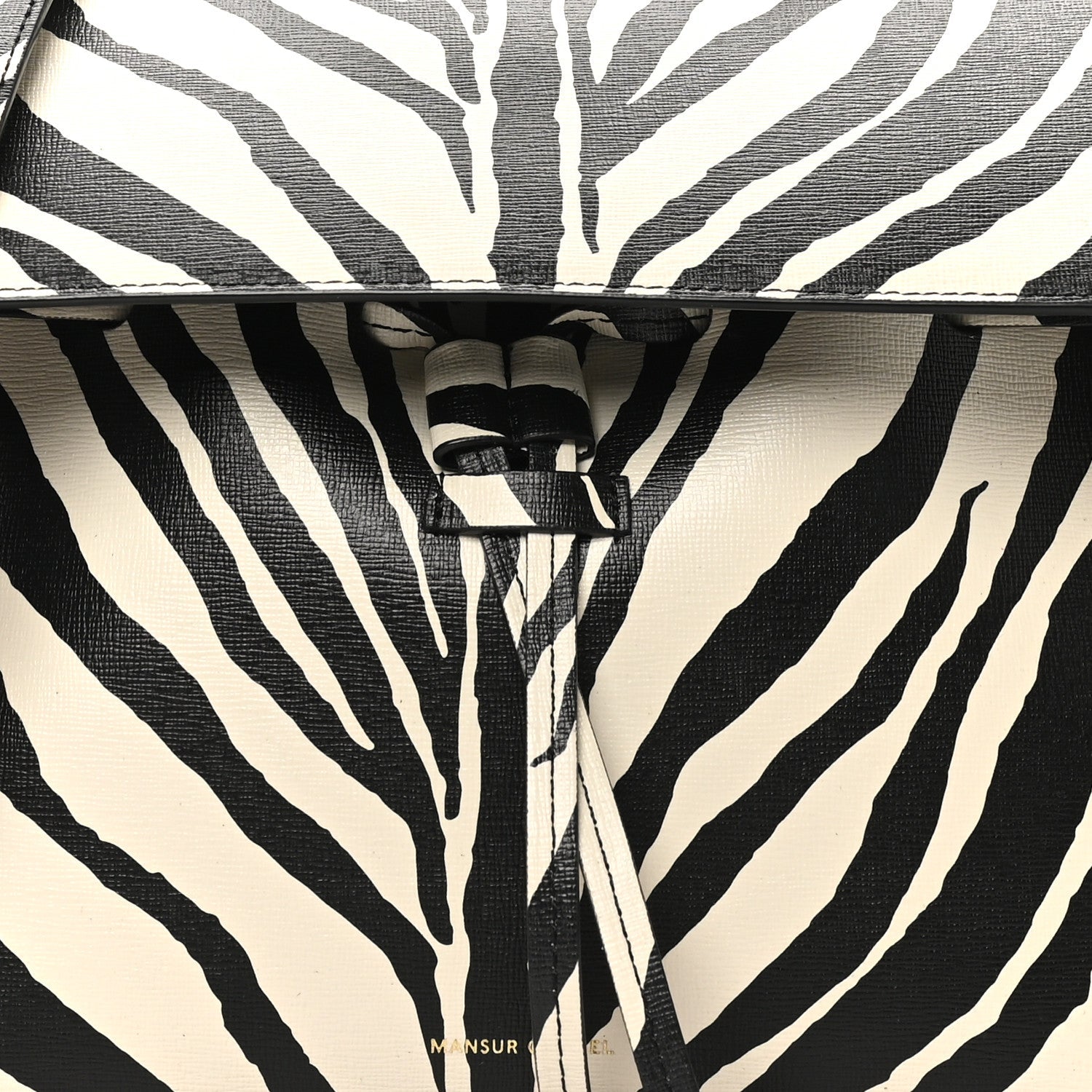 Saffiano Zebra Print Mini Lady Bag Black White