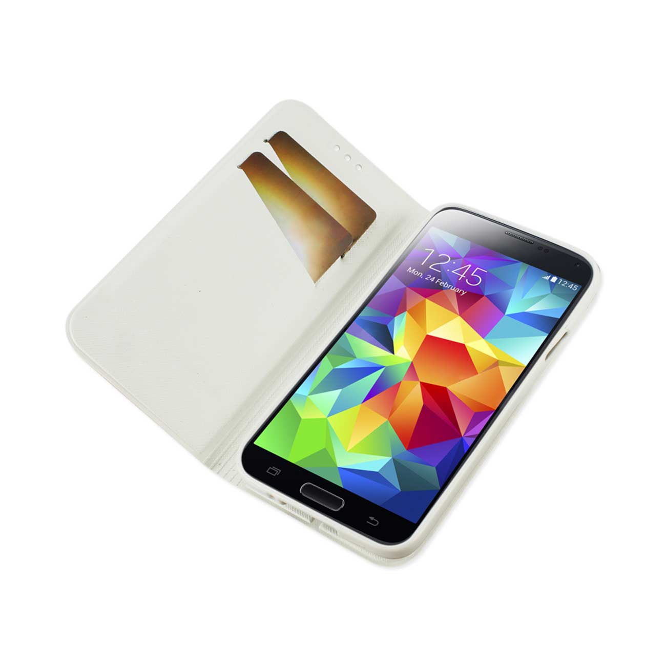 Reiko Samsung Galaxy S5 Folio Wallet Cases-White Pink