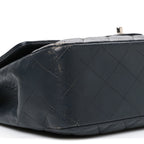 Lambskin Quilted Jumbo Single Flap Grey