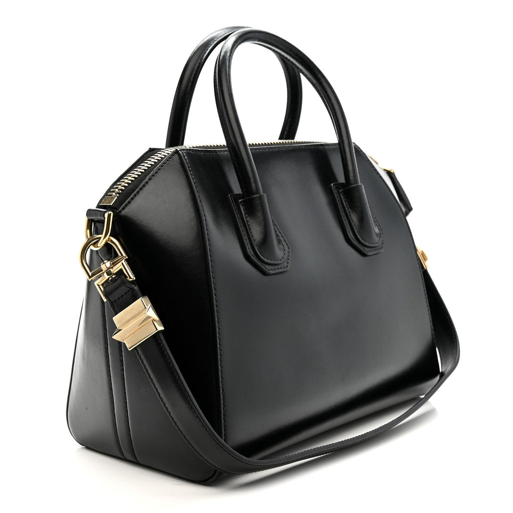 Shiny Lord Calfskin Small Antigona Black