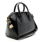Shiny Lord Calfskin Small Antigona Black