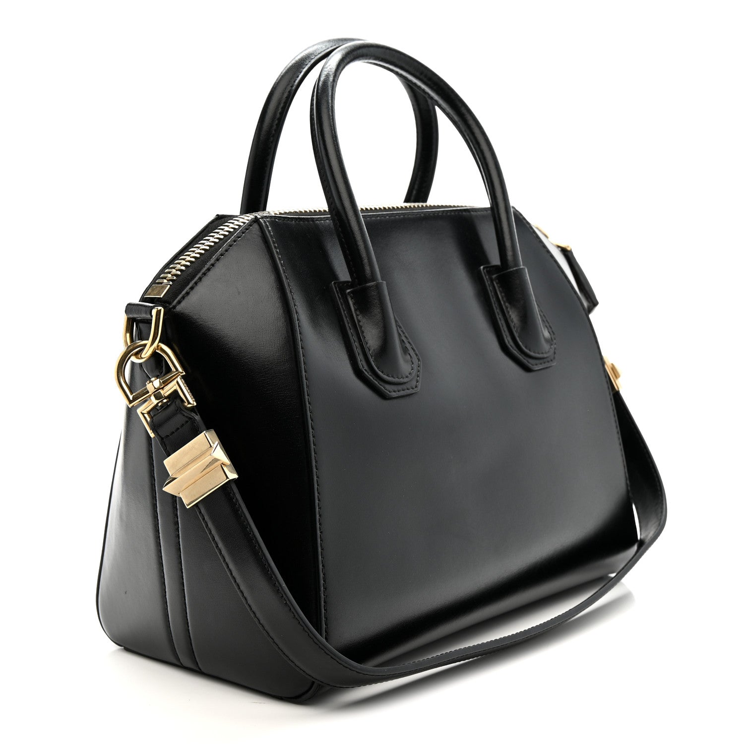 Shiny Lord Calfskin Small Antigona Black
