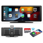 Portable Wireless CarPlay and Android Auto Car Stereo with 10.26-Inch HD Touchscreen, Mirror Link, and Backup Camera