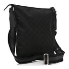 Nylon Monogram Small Flat Messenger Bag Black