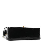 Patent Quilted Small Diana Flap Black