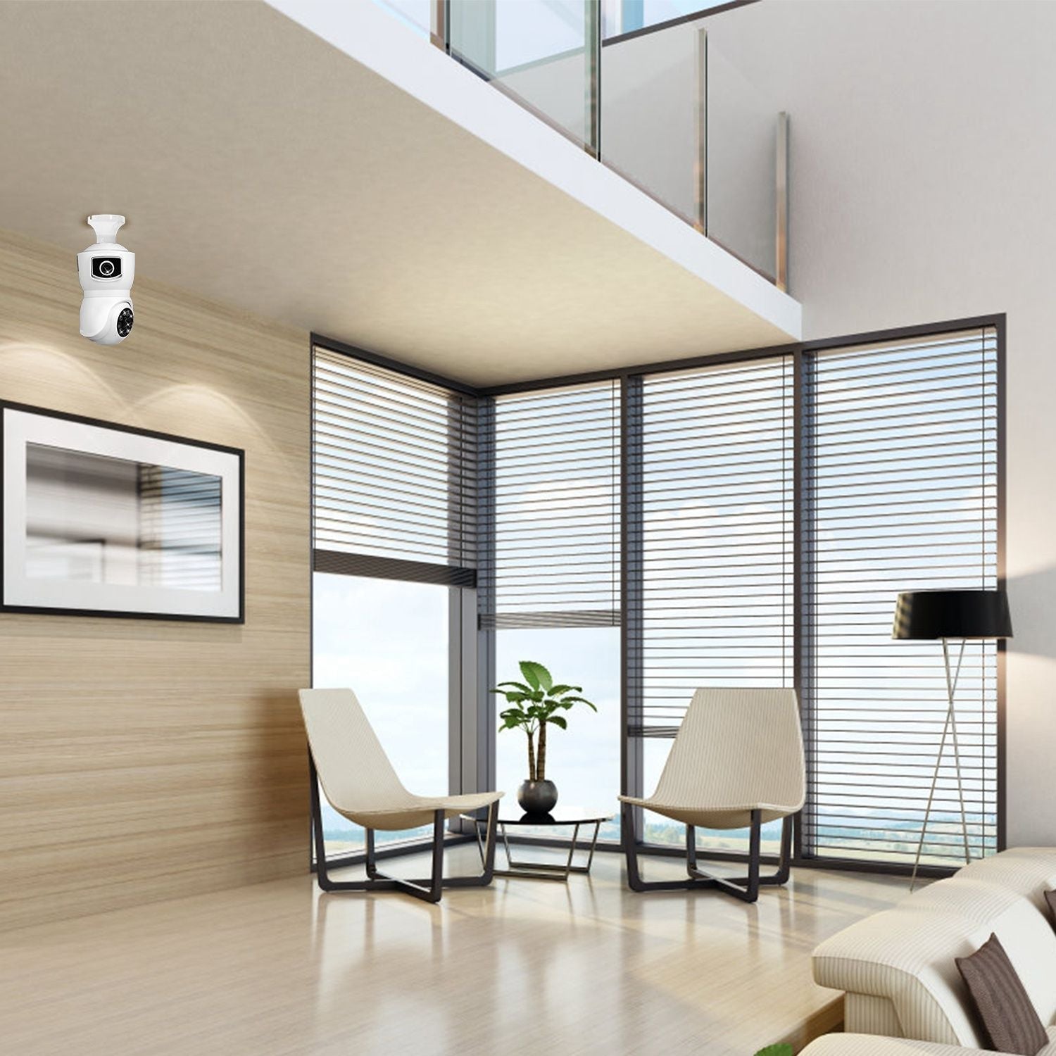 WiFi Bulb Security Camera with Two-Way Audio, AI Motion Detection APP Alert, 360° PTZ Wireless Camera for Home Security
