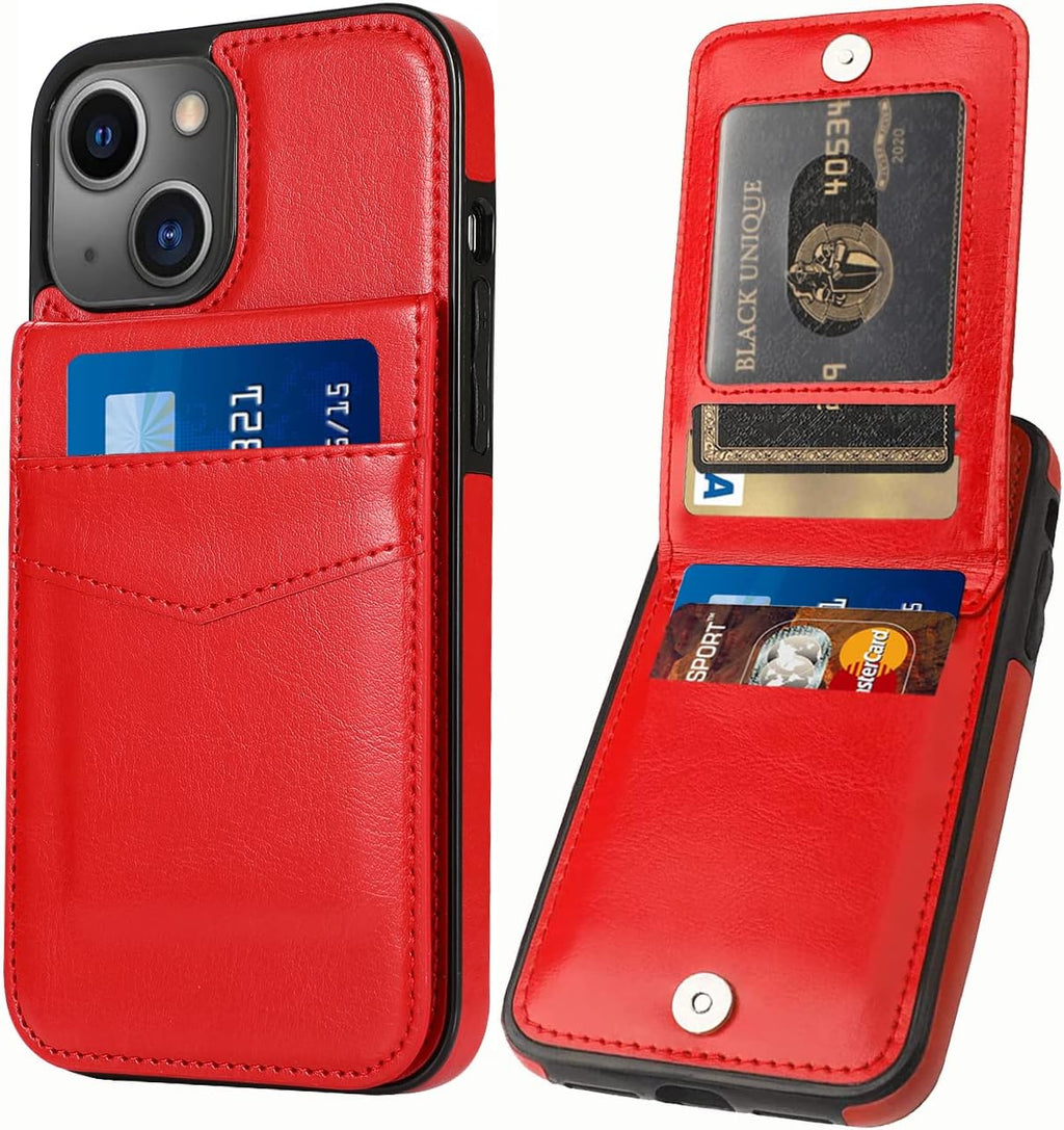 Entronix Case Compatible with iPhone 15 - [6 Slot Card Holder] Slim Leather Wallet