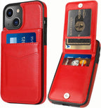 Entronix Case Compatible with iPhone 15 - [6 Slot Card Holder] Slim Leather Wallet