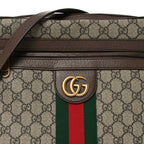 GG Supreme Monogram Web Medium Ophidia Messenger Bag Brown