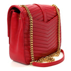 Lambskin Matelasse Chevron Monogram Medium Sulpice Bag Red