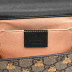 GG Supreme Monogram Bees Small Padlock Shoulder Bag Black