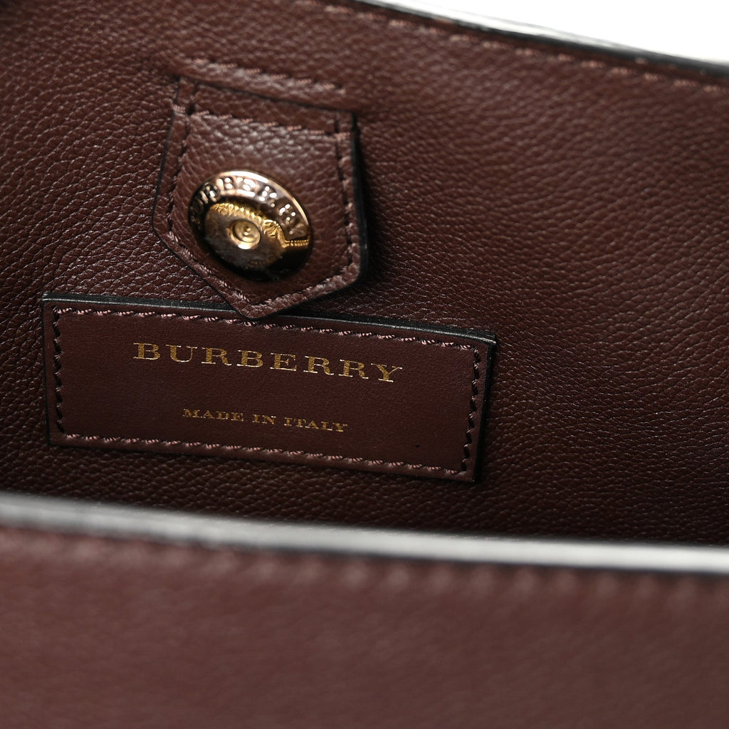 Grainy Calfskin Snakeskin Small Milton Satchel  Brown Natural