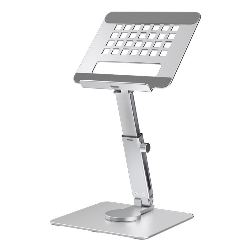 Tablet Stand Holder For Desk Dual Rod Support Aluminum Desktop Tablet Holder Adjustable Foldable Dock Multi-Angle Riser Compatible With Ipad Pro 12.9; 9.7; 10.5; Ipad Air Mini 4 3 2 Silver