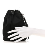 Re-Nylon Vela Drawstring Wristlet Pouch Black