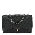 Caviar Quilted Jumbo Single Flap Black