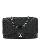 Caviar Quilted Jumbo Single Flap Black