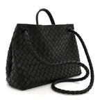 Nappa Intrecciato Medium Andiamo Shoulder Bag Black