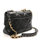 Lambskin Quilted Large Chanel 19 Flap Black
