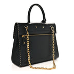 Calfskin Taurillon Studded City Steamer One Handle Bag Black