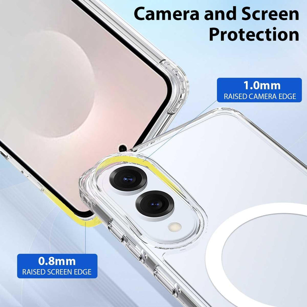 Entronix [Magnetic] Case Compatible with Galaxy S25 Edge - [Hard Back] Slim Clear
