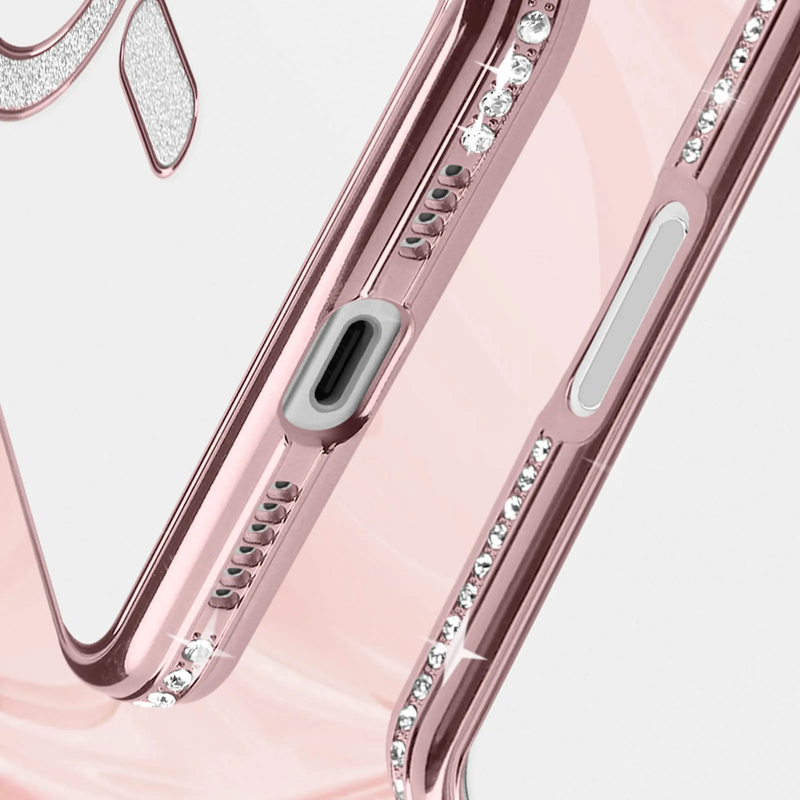 Entronix [Magnetic] Case Compatible with iPhone 17 - [Clear Back] Luxury Diamonds