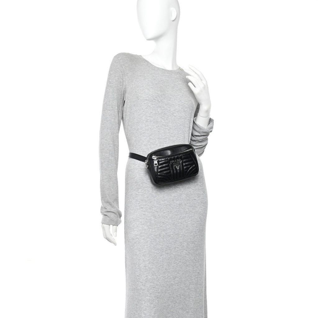 Soft Calfskin Impunture Diagramme Belt Bag Black
