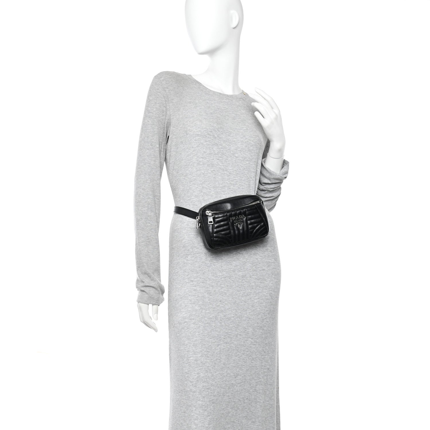 Soft Calfskin Impunture Diagramme Belt Bag Black