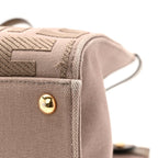 Canvas Vitello King FF Embroidered Medium Peekaboo X-Tote Tartufo