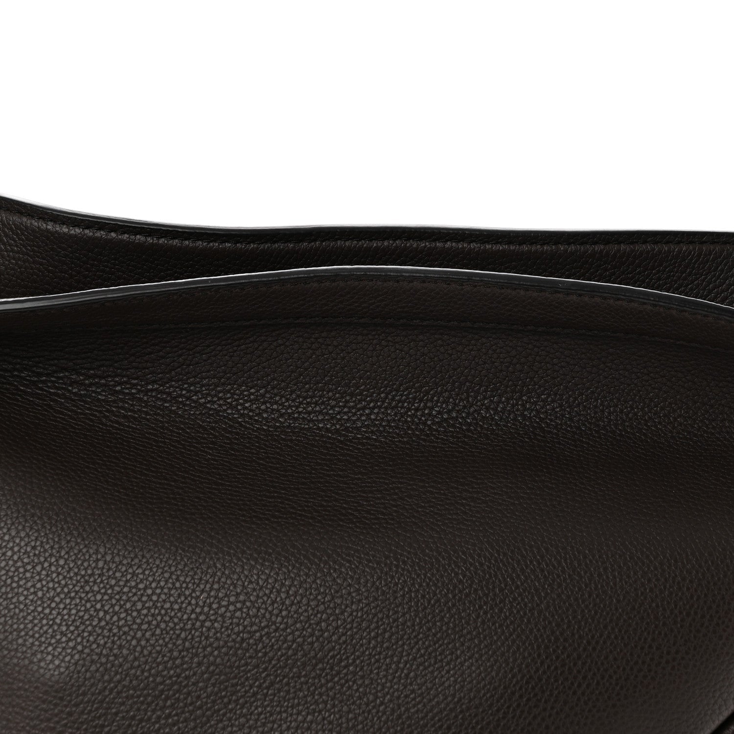 Grained Calfskin Large Slouchy Banana Bag Brunette